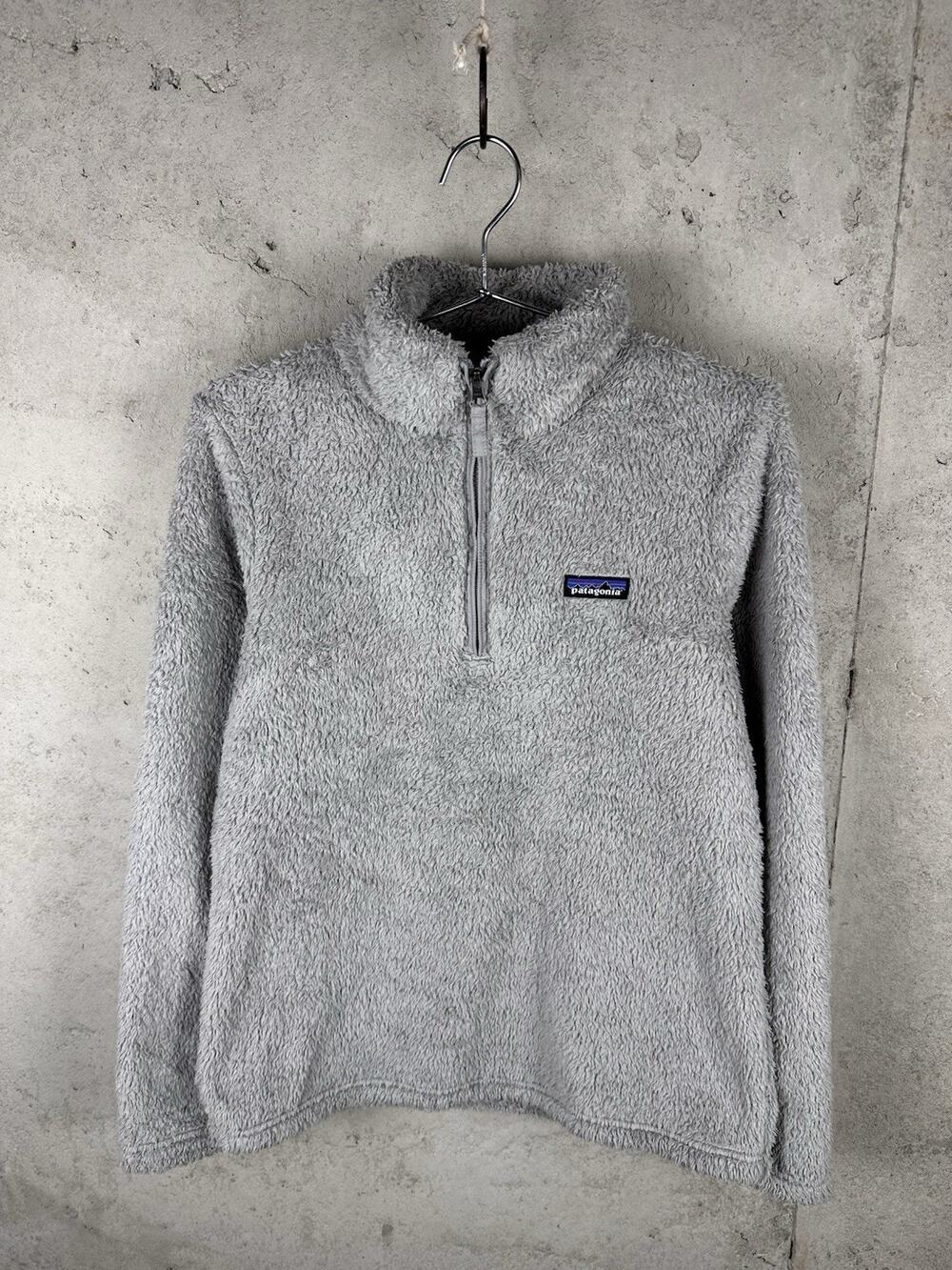 Patagonia Los Gatos Quarter Zip Fleece Fuzzy Sherpa Gray Women's Medium Outdoor